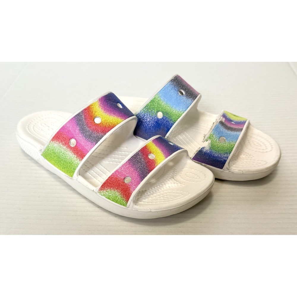 CROCS Classic Spray Dye -2 Strap Sandals Slide - Size Men 5 - Women 7